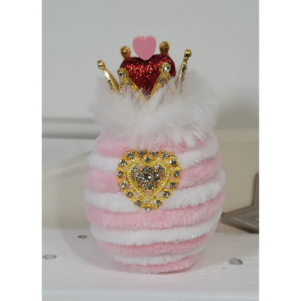 Decorative Velvety Yarn Easter‎ Egg with Crown, Velvety Yarn Ornament Home Décor